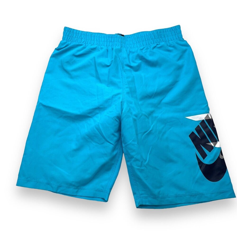 Nike 3 Brand Blue Swim Board Shorts Lined Boy's M 10-12y